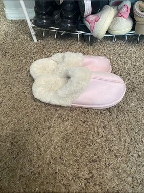 wonder nation Pink Faux-Fur Slide Slippers